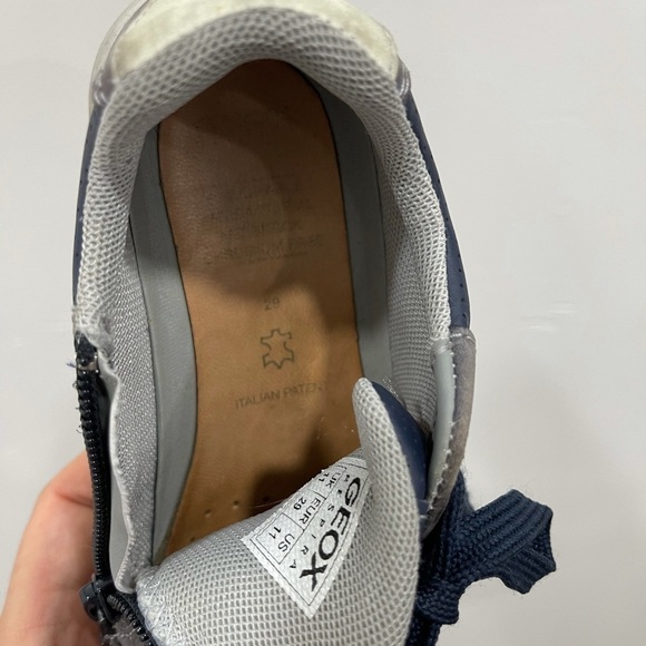 Geox Kids Lace-Up Side Zip Perforated Sneaker Blue - Picture 9 of 9